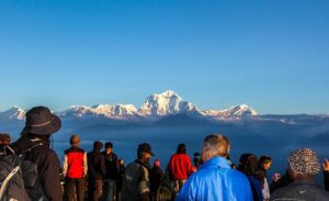visitors enter Nepal